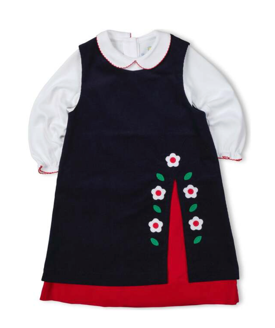 Corduroy Jumper With Flowers & Undershirt from Anderson Parker