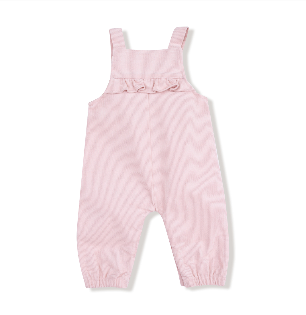 Corduroy - Veiled Pink - Yoke Ruffle Overall from Anderson Parker