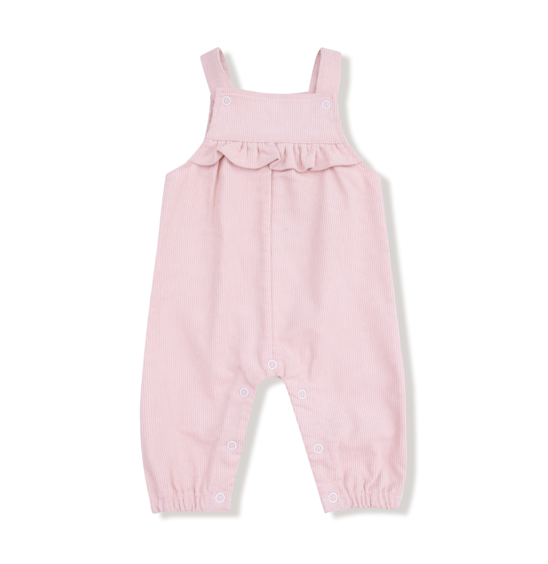 Corduroy - Veiled Pink - Yoke Ruffle Overall from Anderson Parker