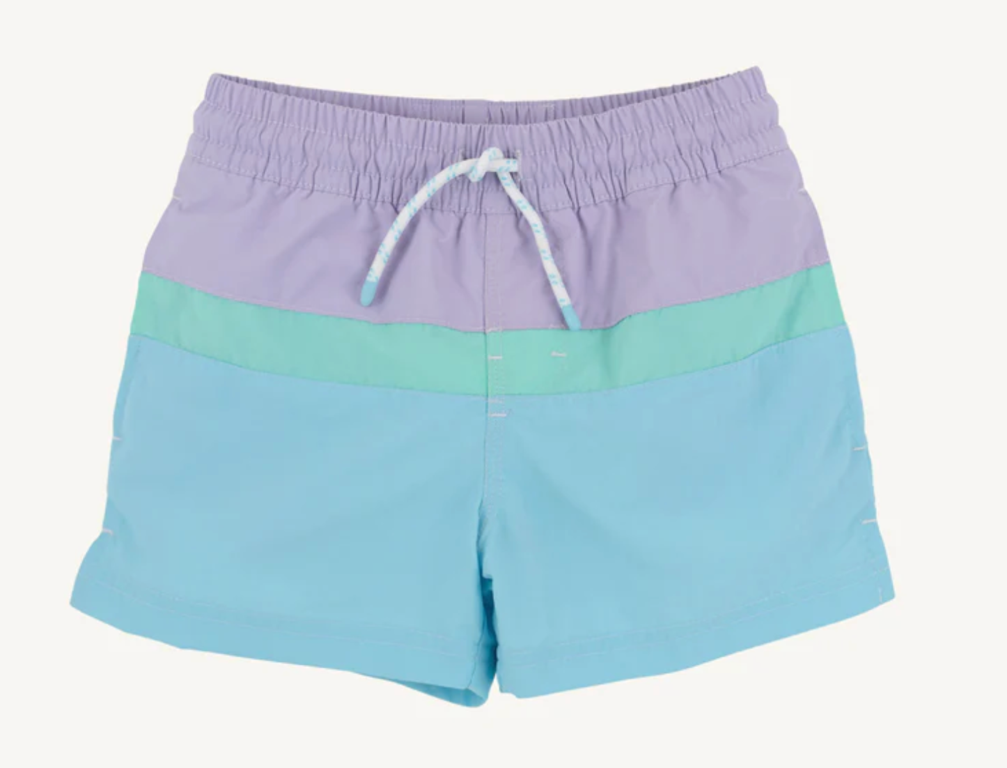 Country Club Colorblock Trunks - Lauderdale Lavender with Turks Teal & Belhaven Blue from Anderson Parker