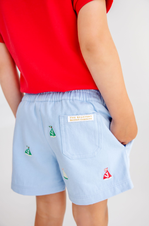Critter Sheffield Shorts - Beale Street Blue/Sailboats from Anderson Parker