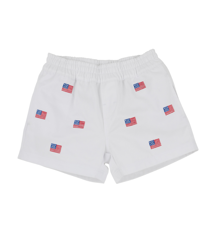Critter Sheffield Shorts - Worth Ave White/American Flags from Anderson Parker
