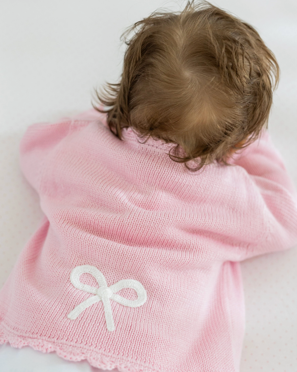 Crochet Cardigan - Pink Bow from Anderson Parker