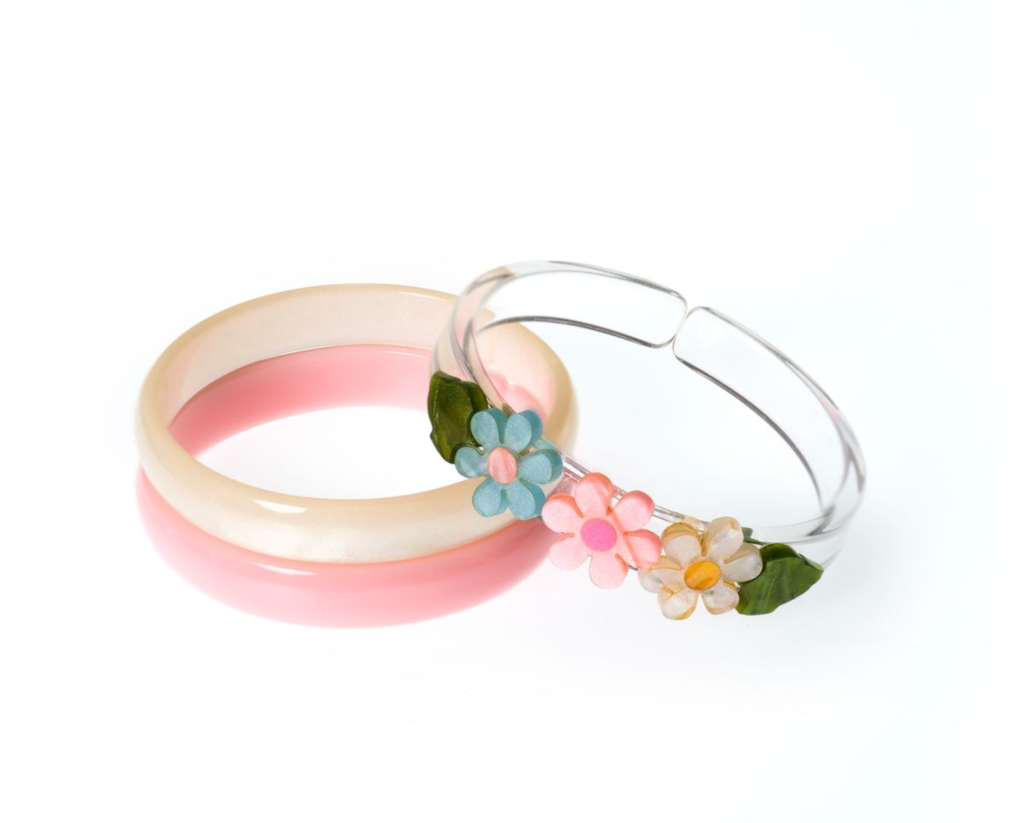 Daisy Flower Pastel Pearl Bangles from Anderson Parker