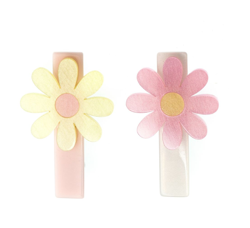 Daisy Pink & Yellow Hair Clips from Anderson Parker