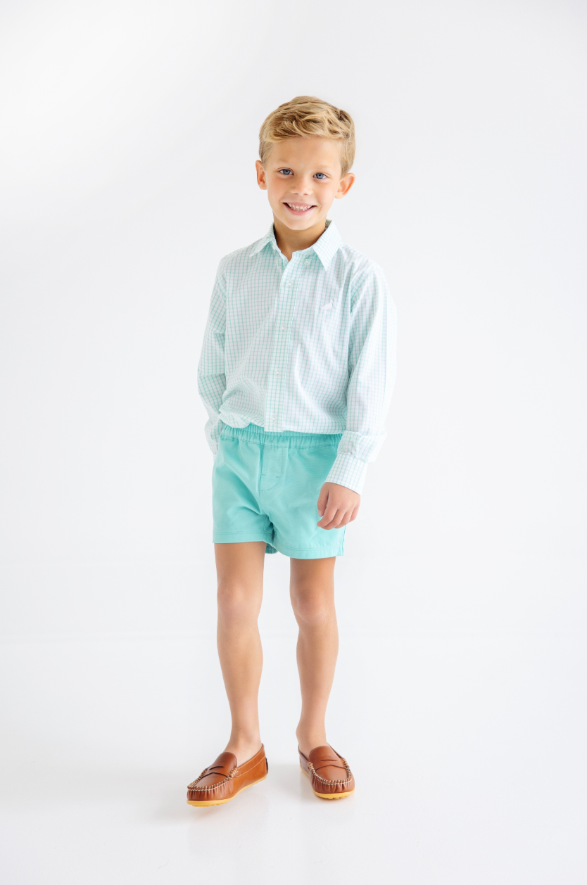 Dean's List Dress Shirt - Turks Teal Windowpane/Worth Ave White from Anderson Parker