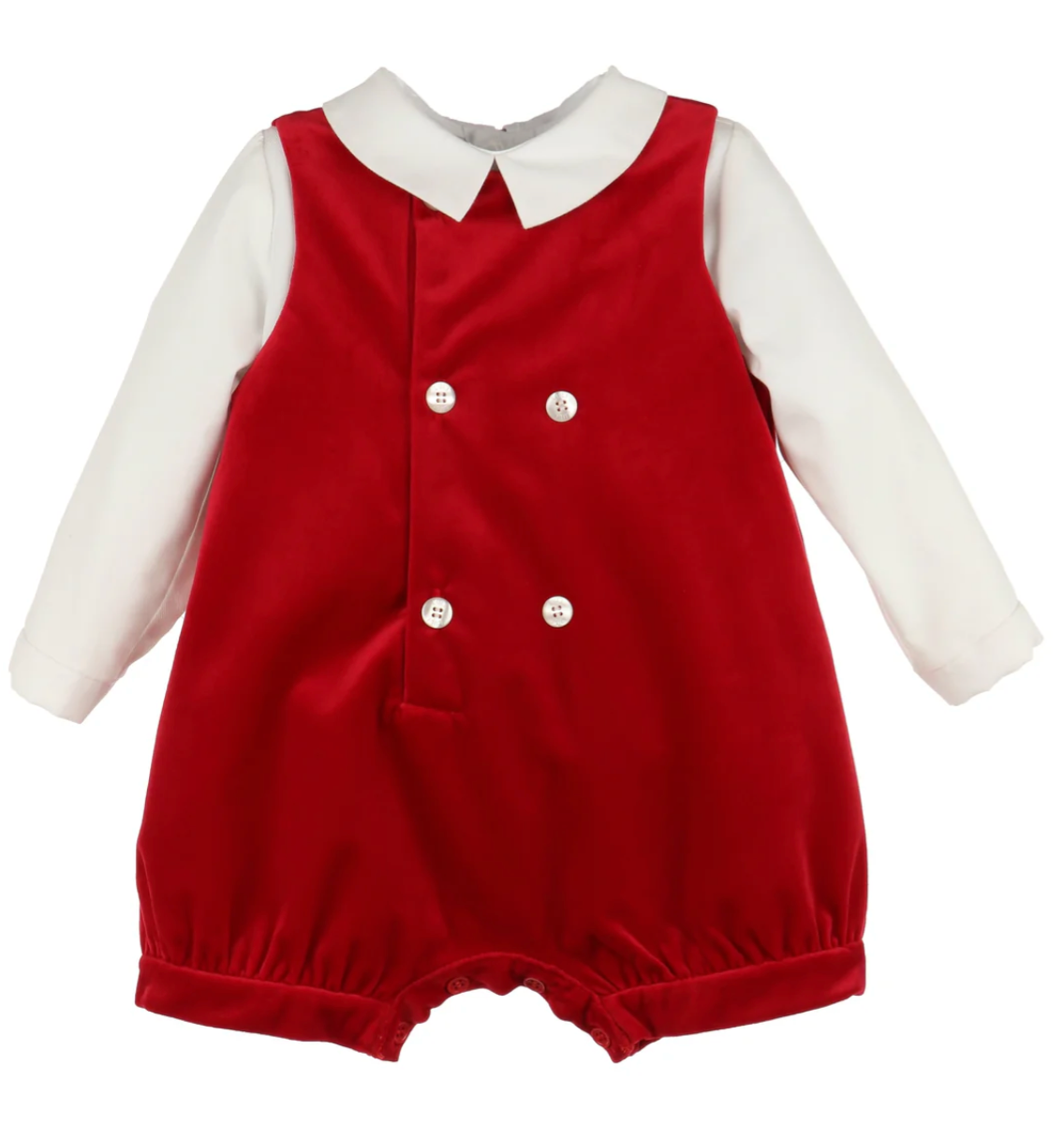 Deluxe Velvet Boy Romper - Red from Anderson Parker