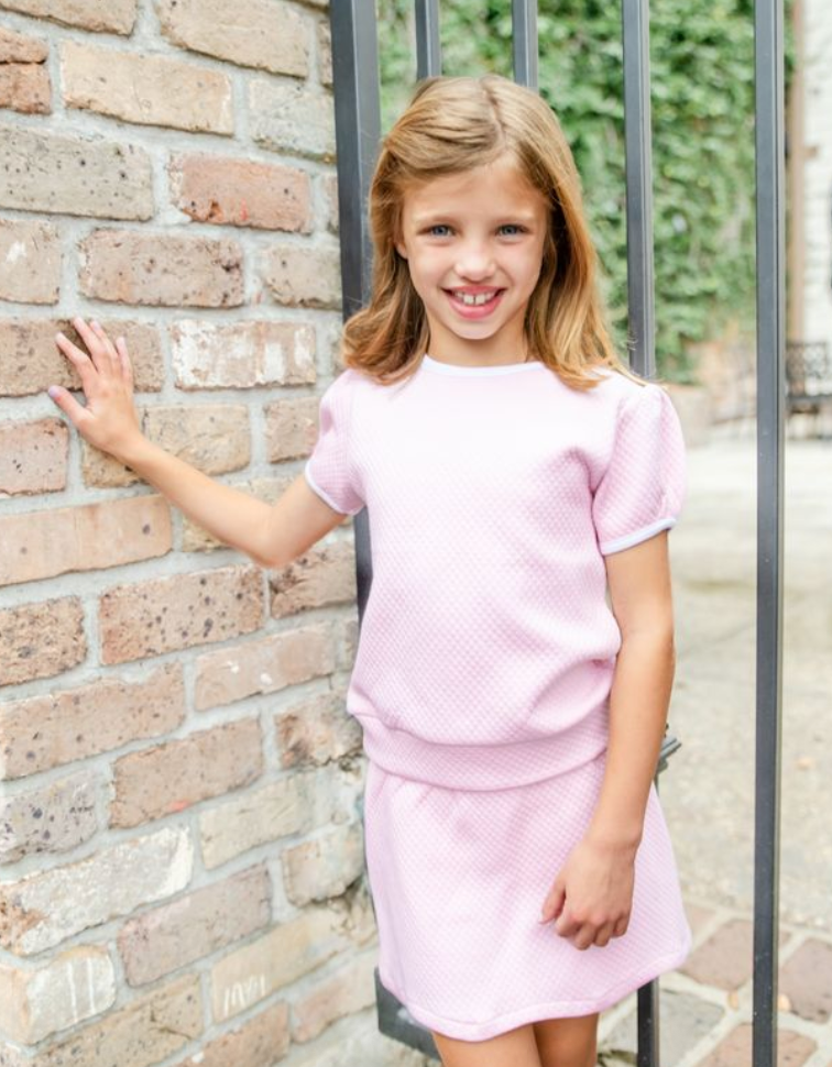 Diamond Quilt Pima Skirt Set - Pink from Anderson Parker