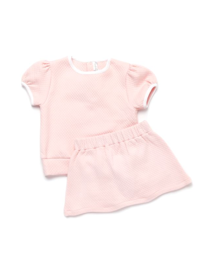 Diamond Quilt Pima Skirt Set - Pink from Anderson Parker