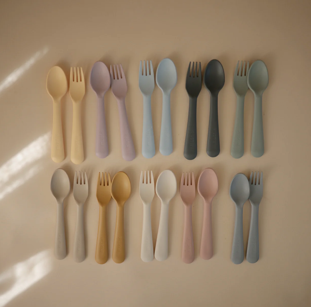 Dinnerware Fork and Spoon Set - Powder Blue from Anderson Parker