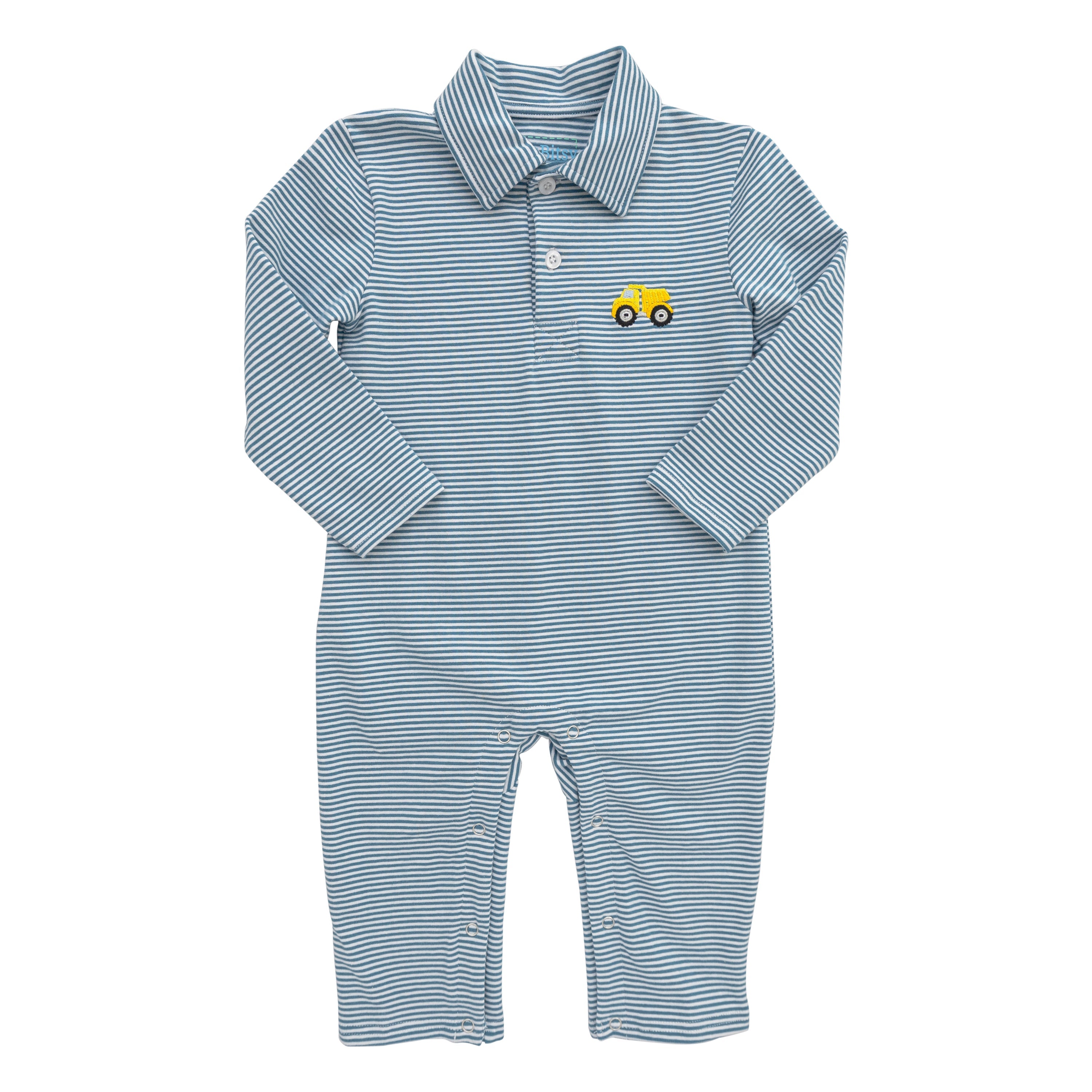Dump Truck Polo Romper from Anderson Parker
