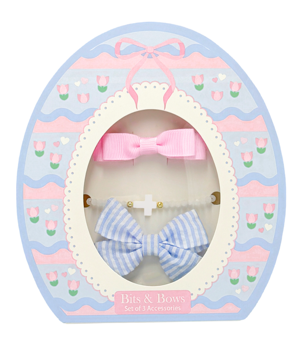 Easter Egg Bows & Bracelet Set - Blue from Anderson Parker