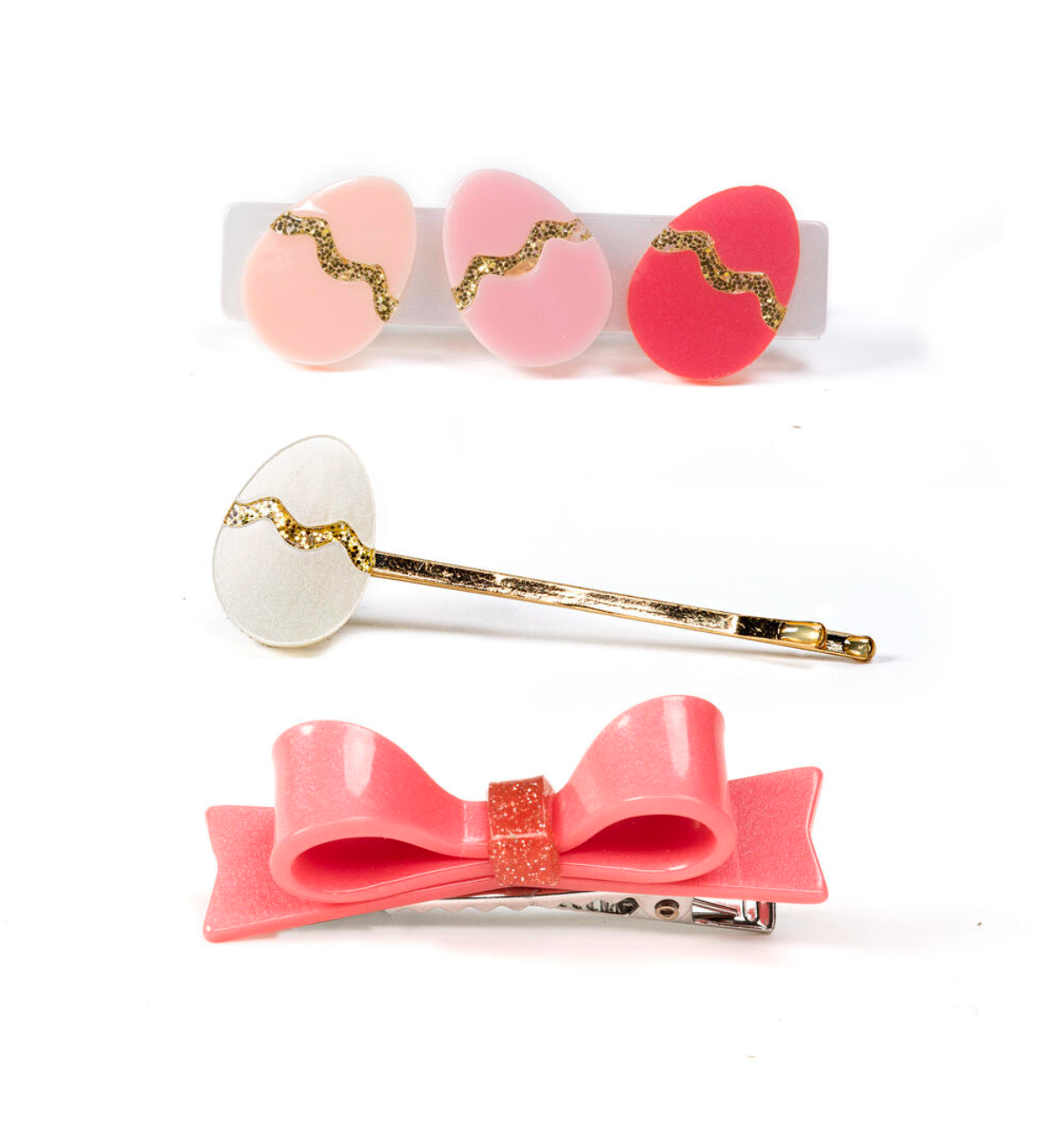Easter Eggs and Bow Satin Hair Clips from Anderson Parker