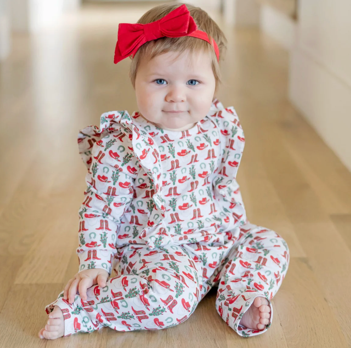 Evelyn Girls' Romper - Cowboy Christmas from Anderson Parker