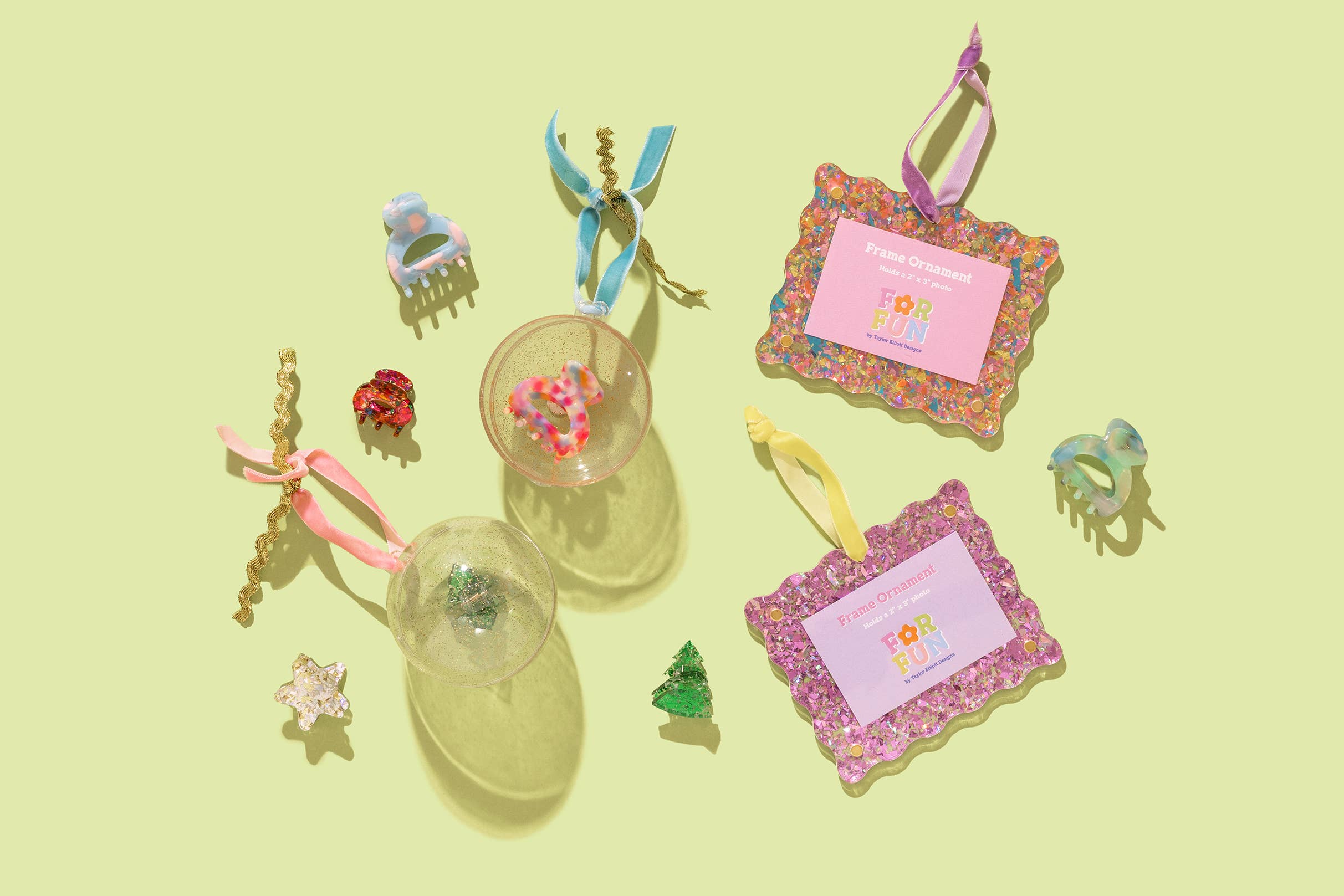 FOR FUN - Ornament w/4-Mini Claw Hair Clips-Christmas Themed from Anderson Parker