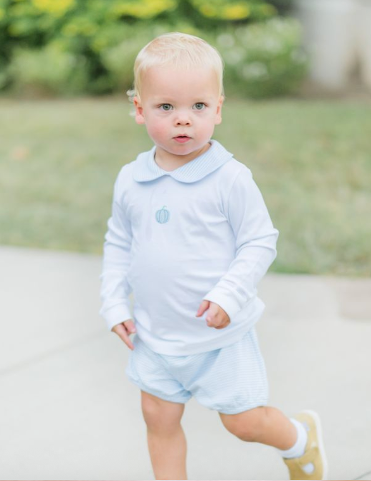 French Knot Pumpkin Bloomer Set - Blue from Anderson Parker