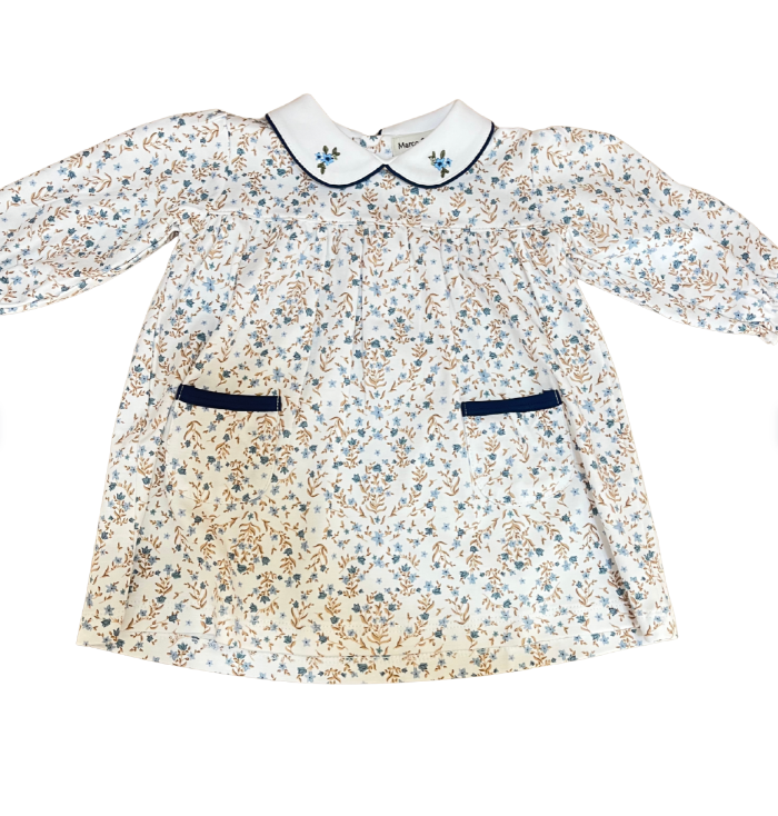 Girl's Blue Floral Float Dress from Anderson Parker