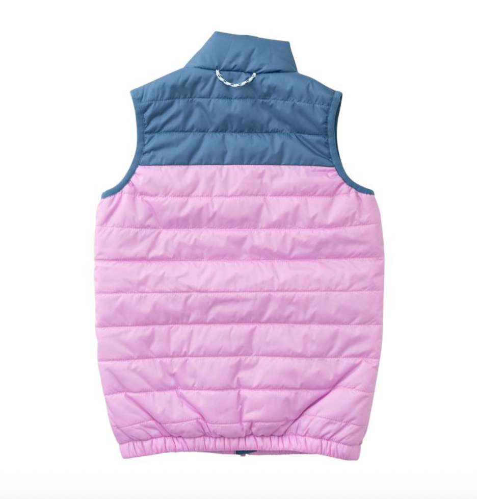 Girls Puffer Vest - Orchid Copen Blue Colorblock from Anderson Parker