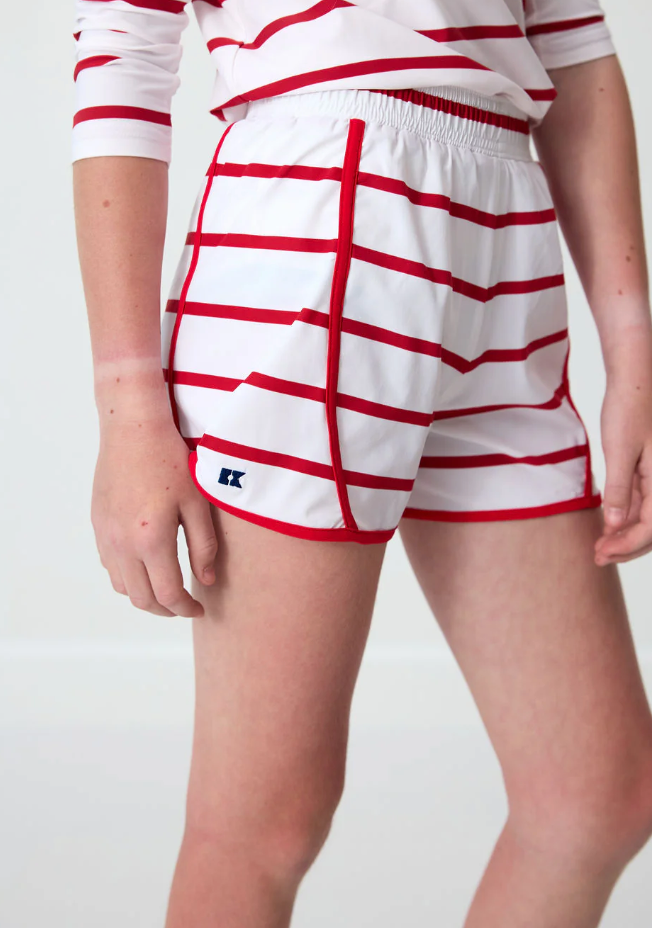 Girls Red and White Stripe Super Short from Anderson Parker