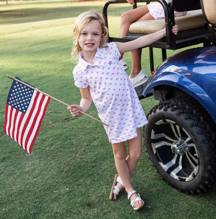 Girls' Short Sleeve Pro Performance Polo Dress from Anderson Parker