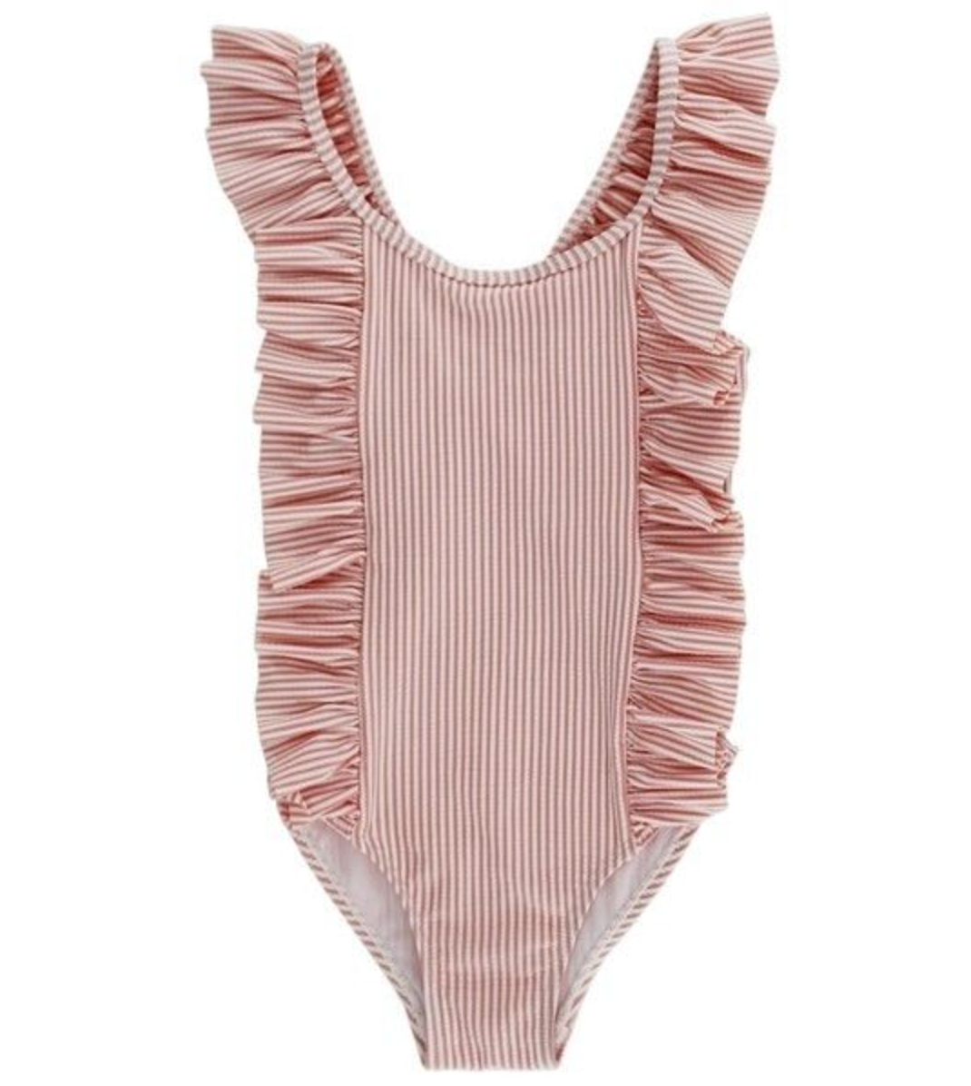 Girls Spandex Swim - Coral Seersucker from Anderson Parker