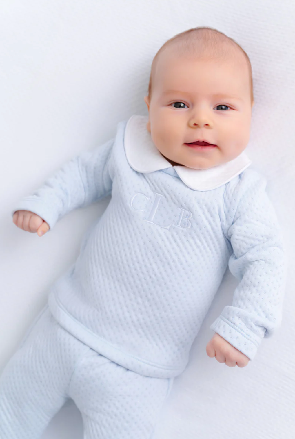 Hart's Hold Me Set (Pima Jacquard) - Buckhead Blue with Worth Avenue White from Anderson Parker