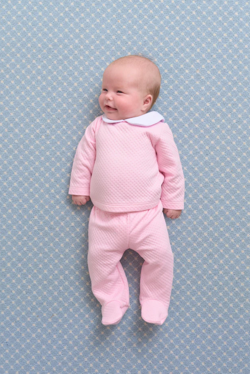 Hart's Hold Me Set (Pima Jacquard) - Palm Beach Pink with Worth Avenue White from Anderson Parker