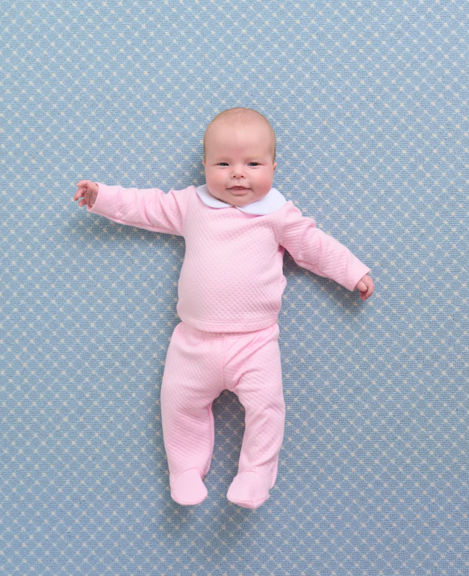 Hart's Hold Me Set (Pima Jacquard) - Palm Beach Pink with Worth Avenue White from Anderson Parker