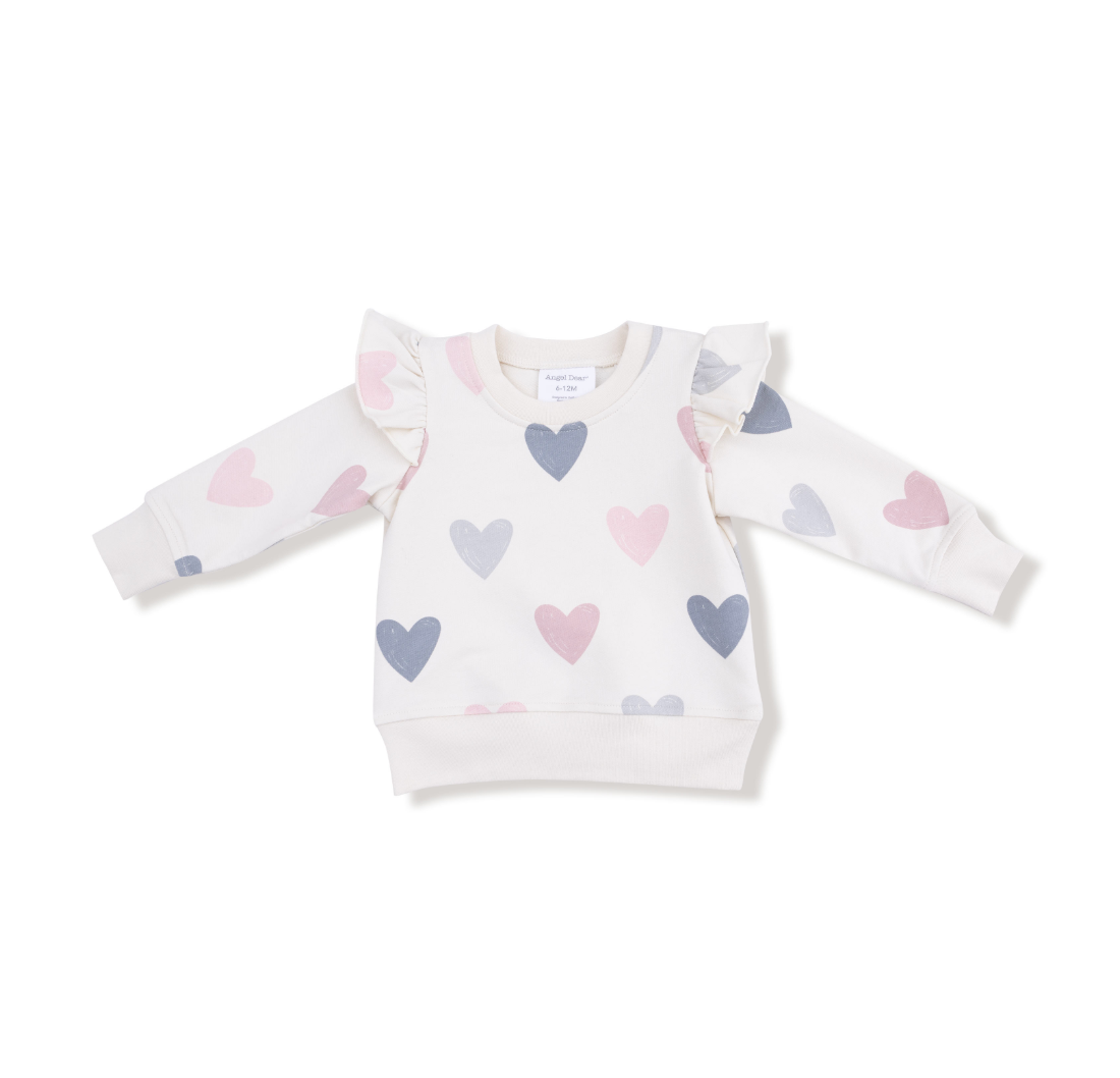 Hearts - French Terry - Ruffle Sweatshirt from Anderson Parker