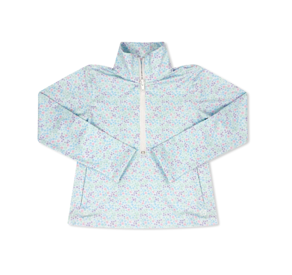 Heather Half Zip - Frosted Floral, Pure Coconut from Anderson Parker