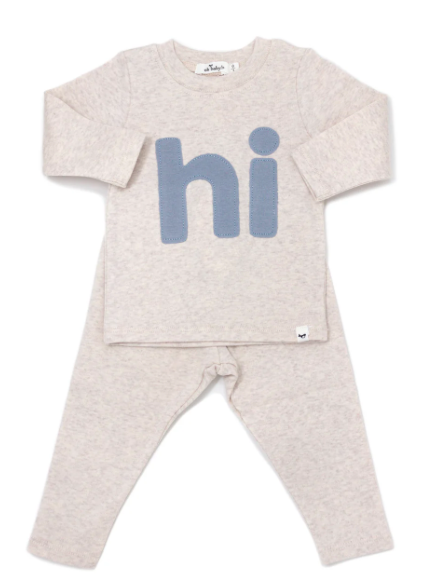 "Hi" Baby 2pc Set - Fog Blue from Anderson Parker