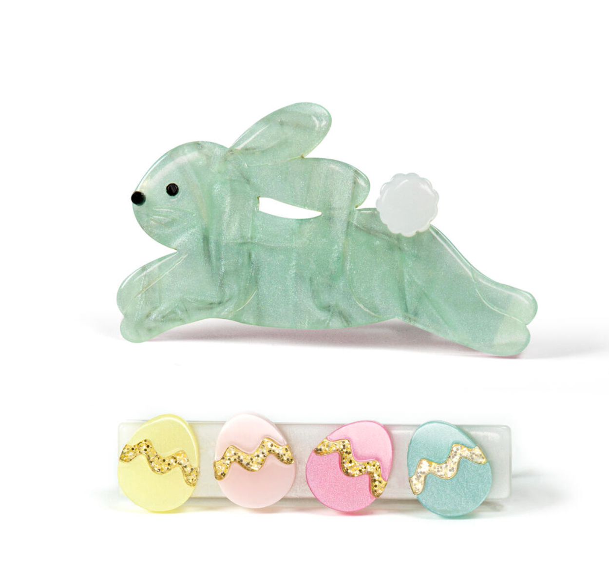 Hop Bunny Mint Easter Eggs Hair Clips from Anderson Parker