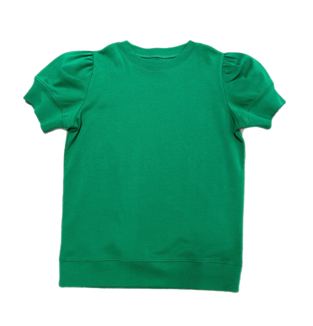 Hunter Green Puff Short Sleeve Top BE from Anderson Parker