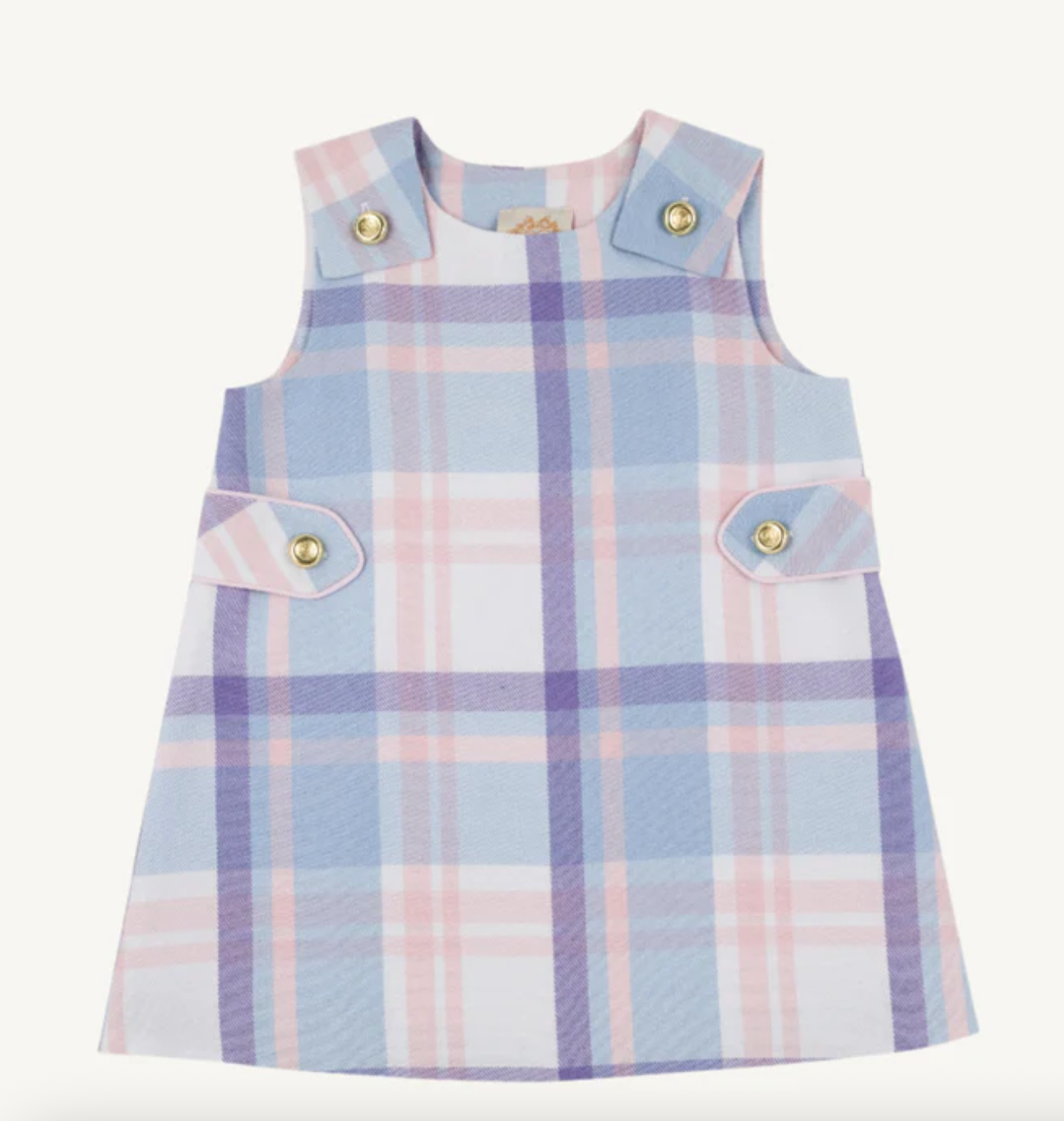 Janie Jumper - Peach Blossom Plaid with Palm Beach Pink from Anderson Parker
