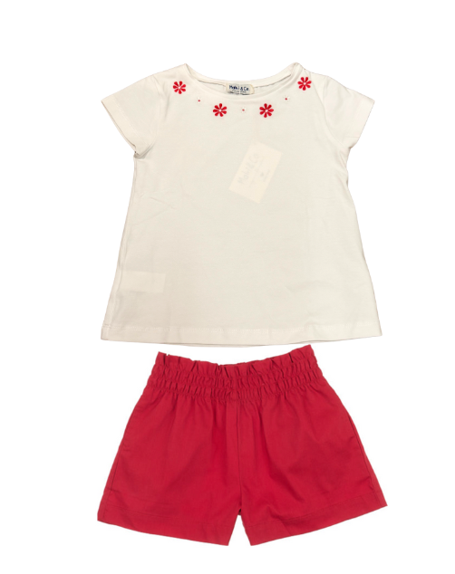 Jersey T-Shirt with Flower Embroidery from Anderson Parker