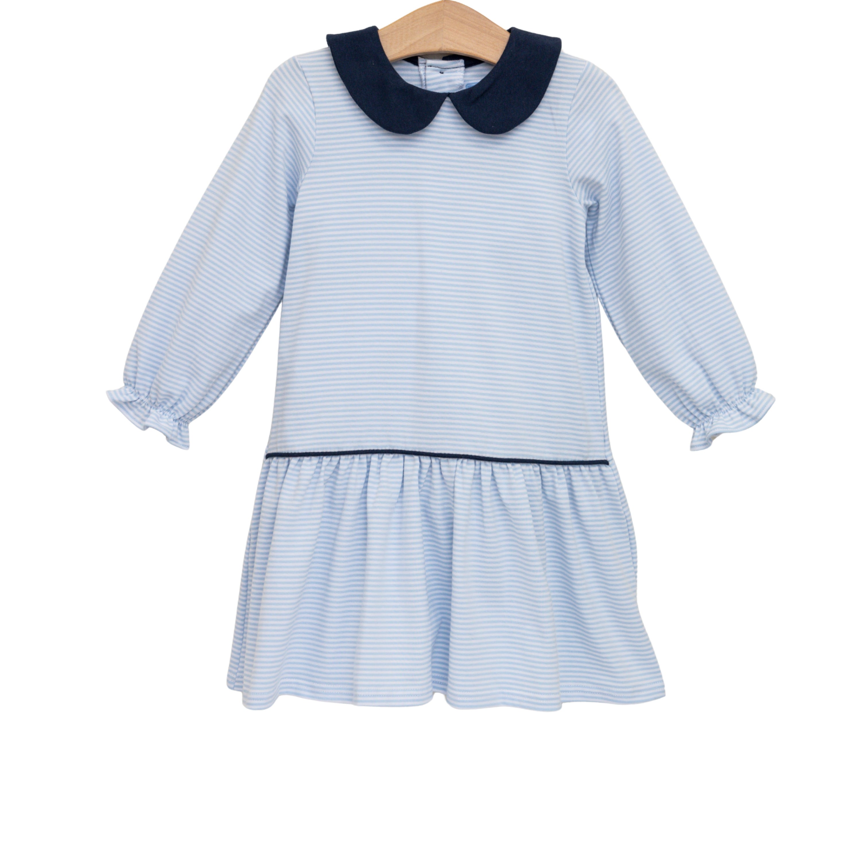 Katherine Dress - Light Blue Stripe/Navy from Anderson Parker