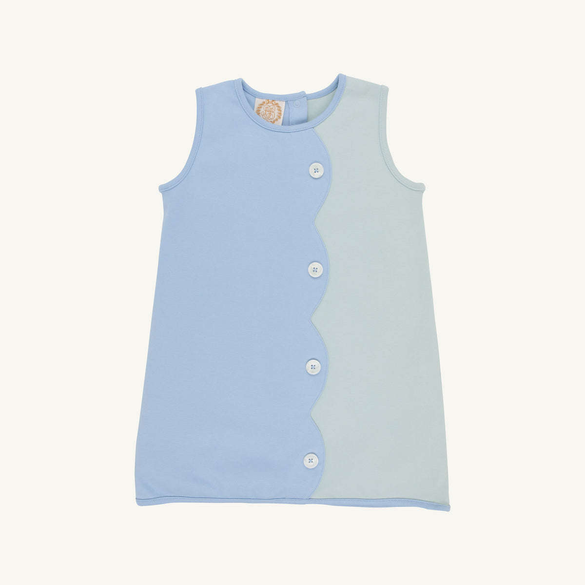 Kennedy Colorblock Dress - Heavy Weight Knit - Sarasota Sky/Old Greenwich Green from Anderson Parker