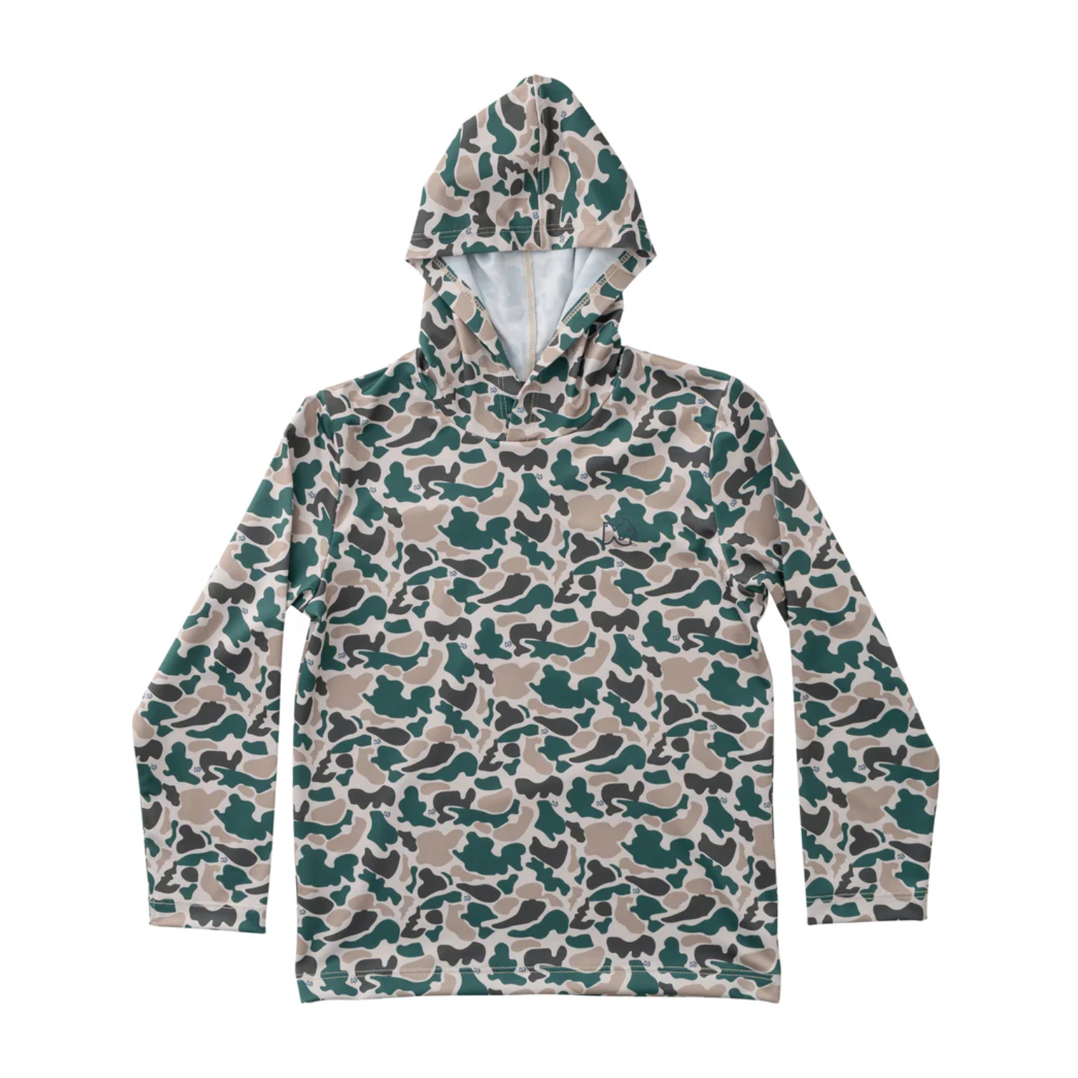Kid's Pro Performance Hoodie T-shirt in Break Point Camo with Swordfish from Anderson Parker