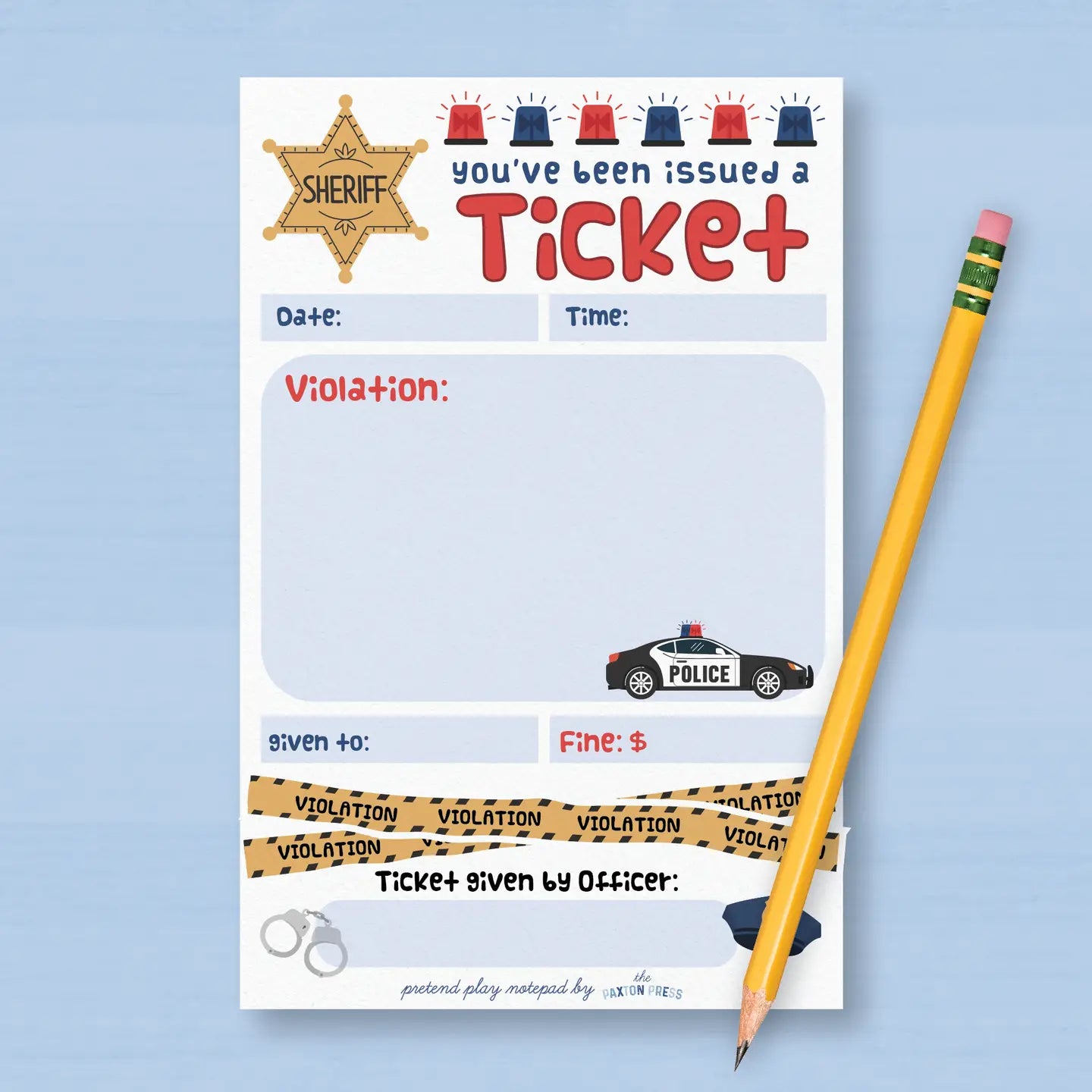 Kids Pretend Play Police Ticket Notepad from Anderson Parker