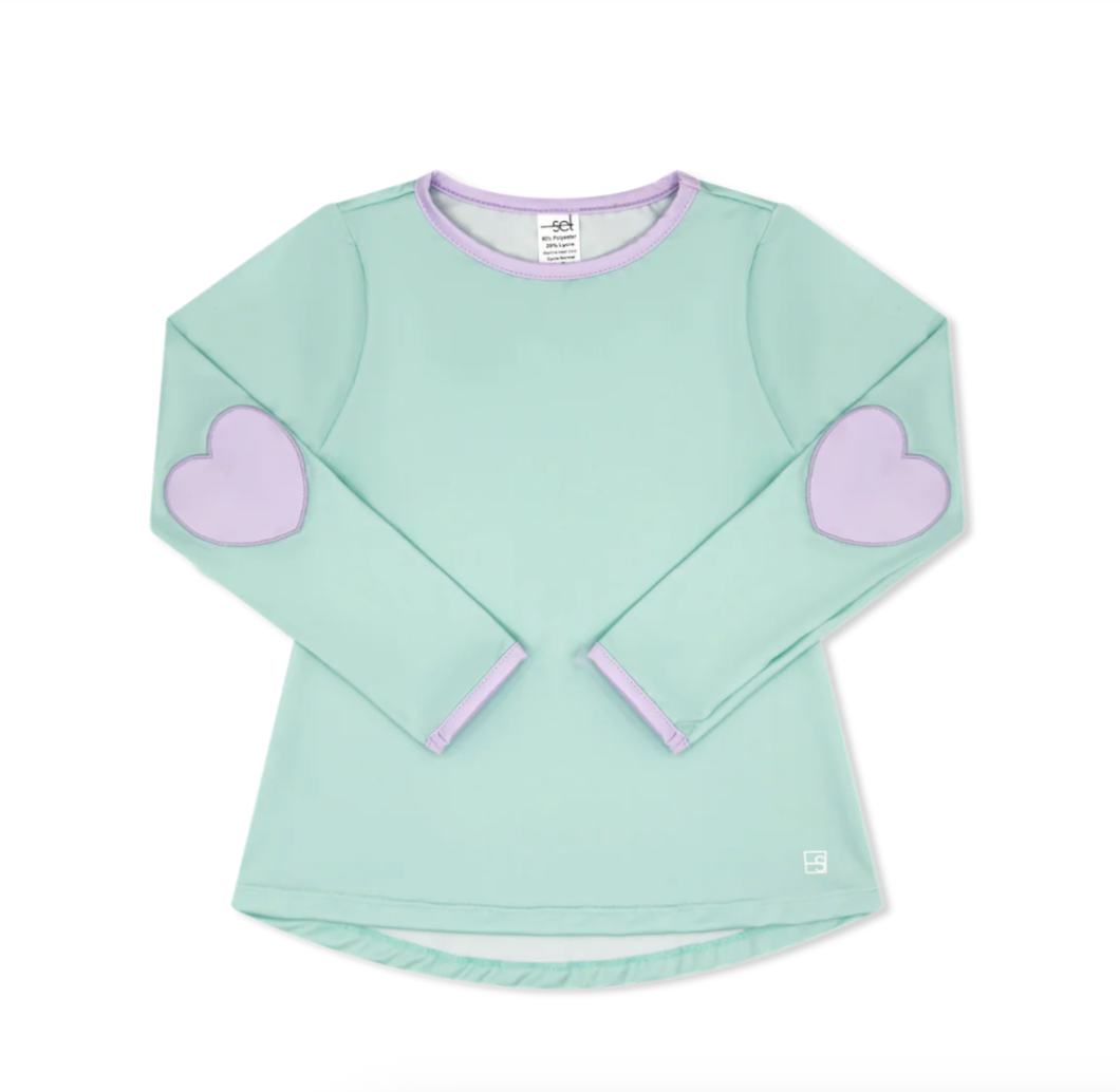 Kylie T Long Sleeve - Cool Mint, Petal Purple from Anderson Parker