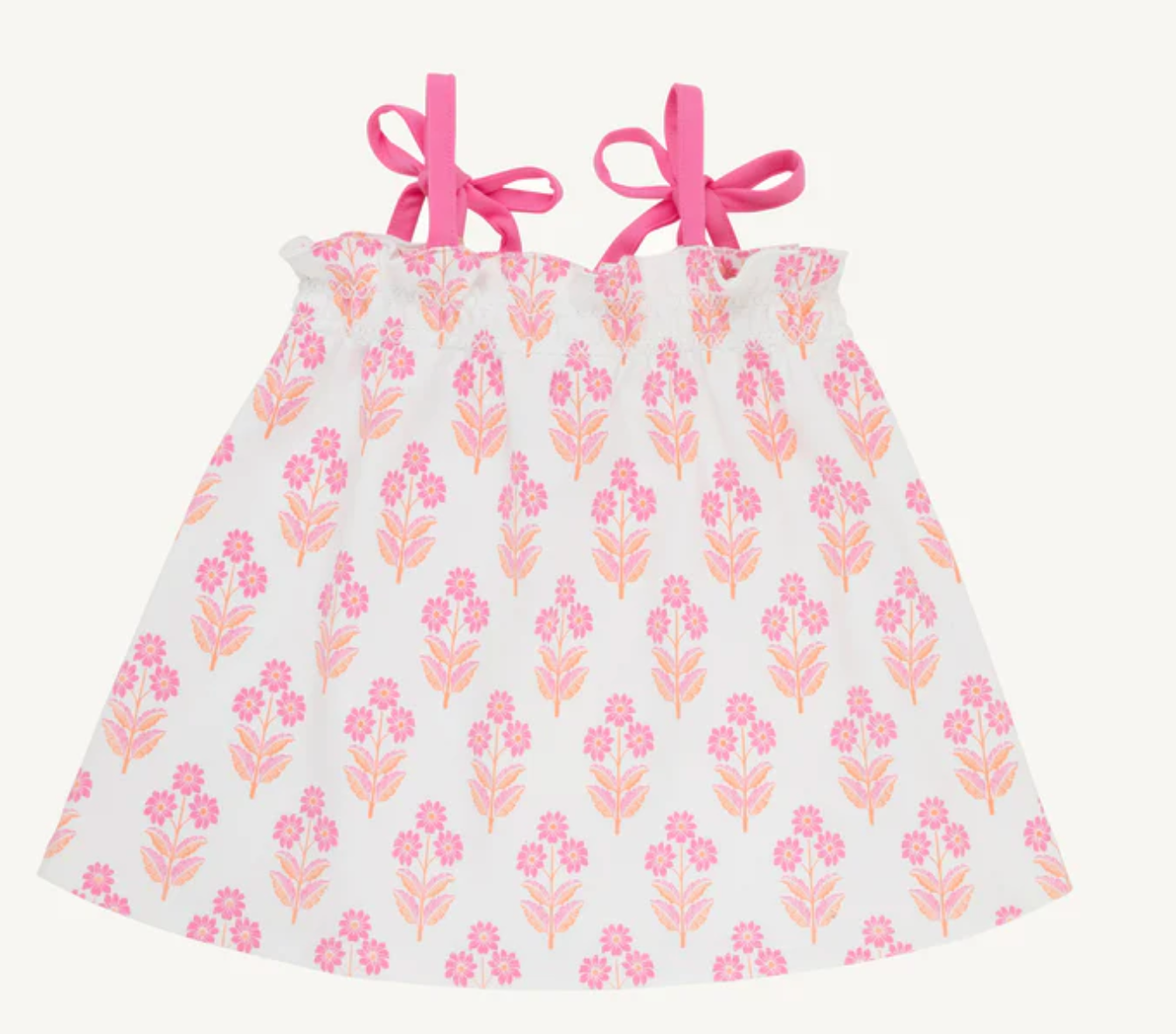 Lainey's Little Top - Bridgetown Harbour Hand Block/Winter Park Pink from Anderson Parker