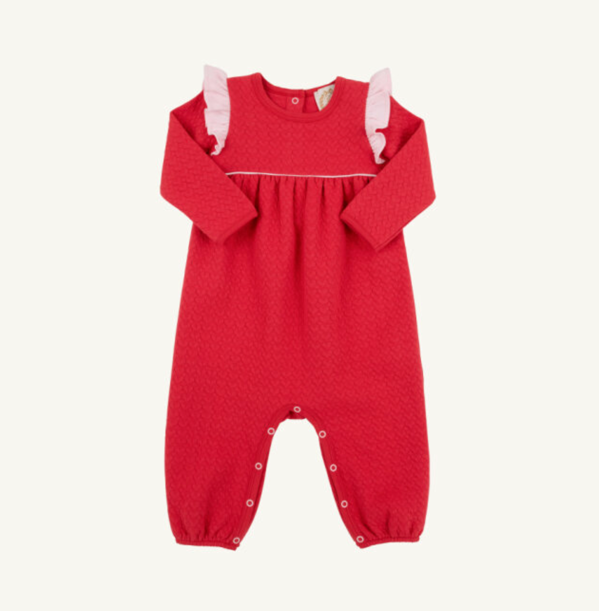 Leigh Ann Angel Sleeve Romper - Richmond Red/Palm Beach Pink from Anderson Parker