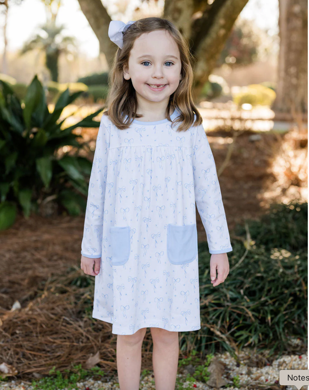 Lennon Dress - Blue Bows Knit from Anderson Parker