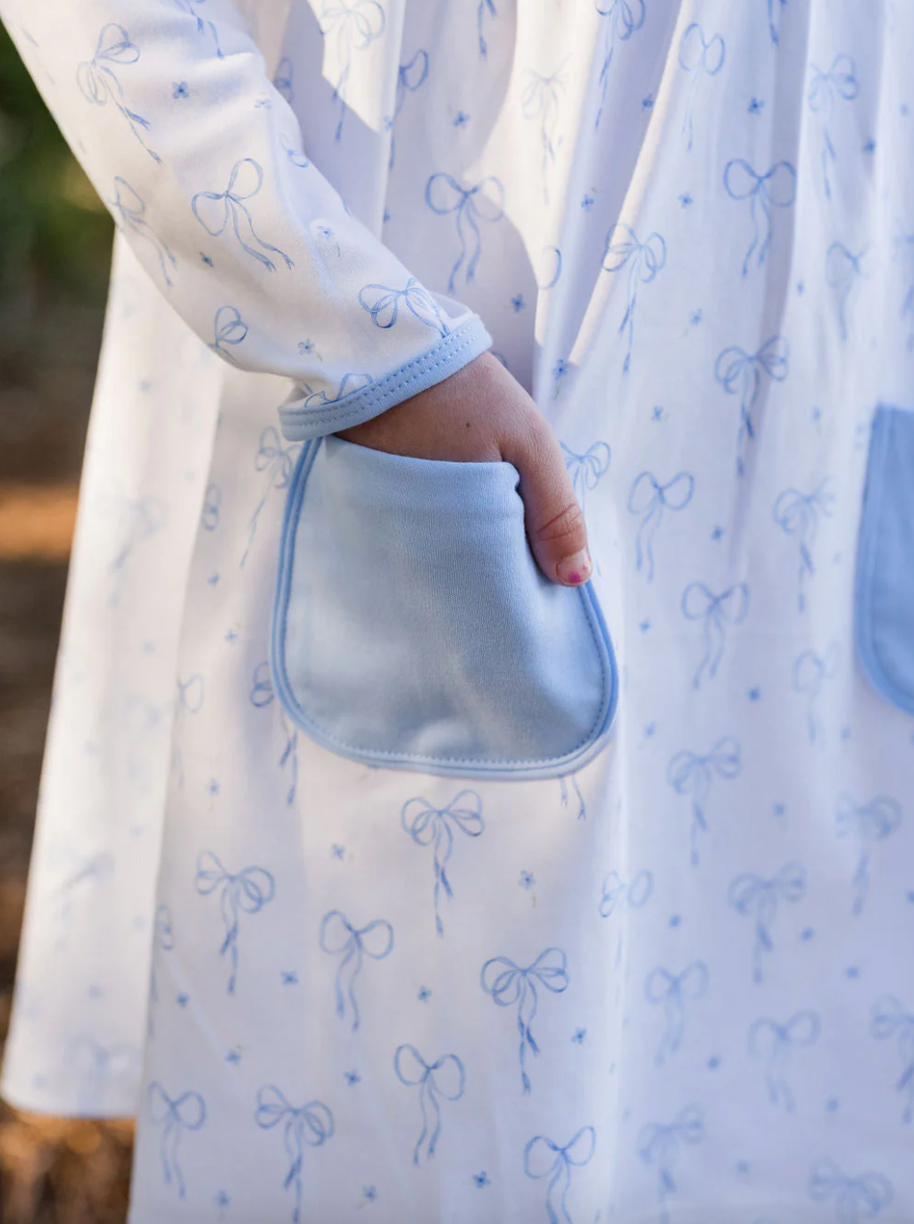 Lennon Dress - Blue Bows Knit from Anderson Parker