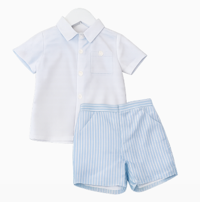 Lin Stripes Boy Set - Turquoise from Anderson Parker