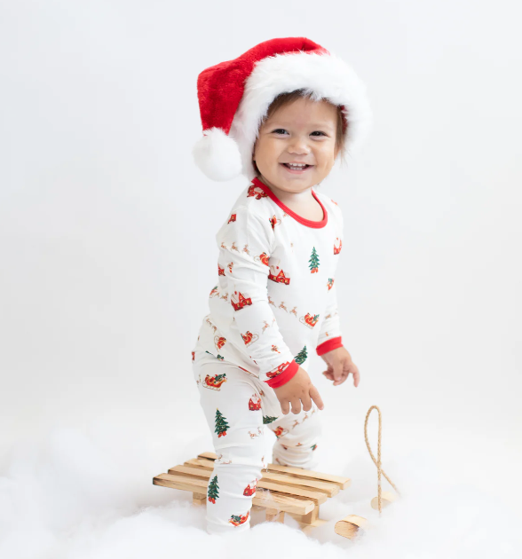 Long Sleeve Pajamas in Santa Sleigh from Anderson Parker