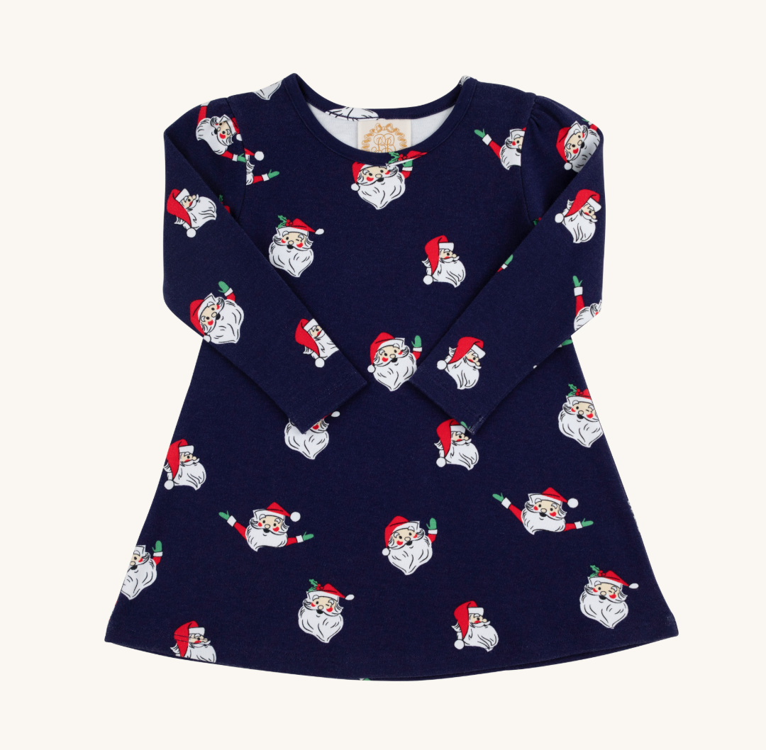 Long Sleeve Penny`s Play Dress - Jolly Old St Nick from Anderson Parker