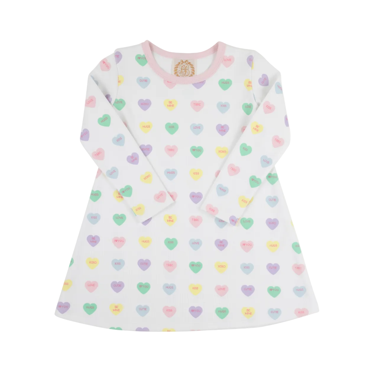 Long Sleeve Polly Play Dress - We Heart You/Palm Beach Pink from Anderson Parker