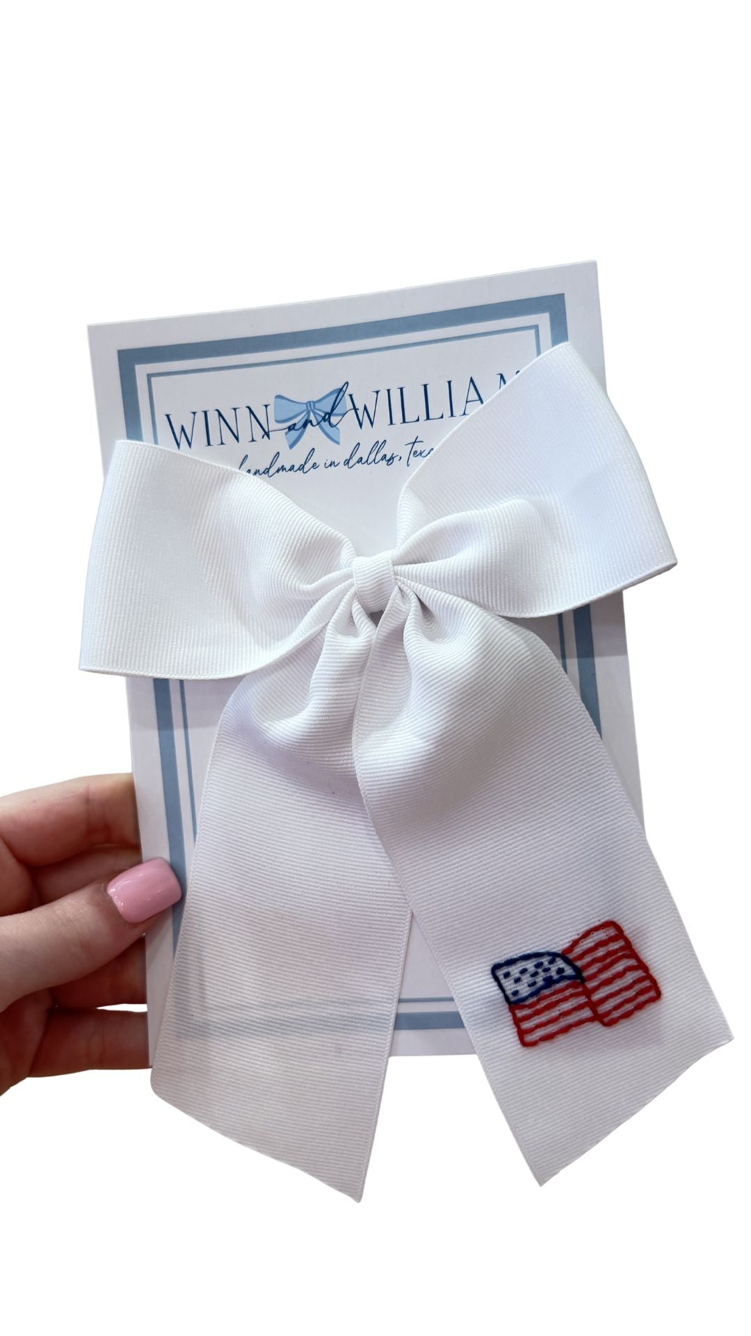 Long Tail Bow - American Flag White from Anderson Parker