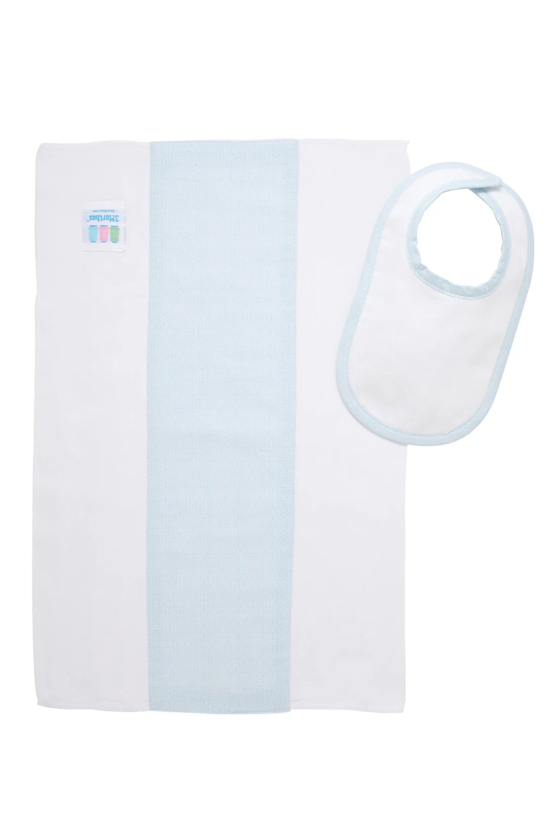 Lullaby Drooler Bib & Burp Set, Blue from Anderson Parker